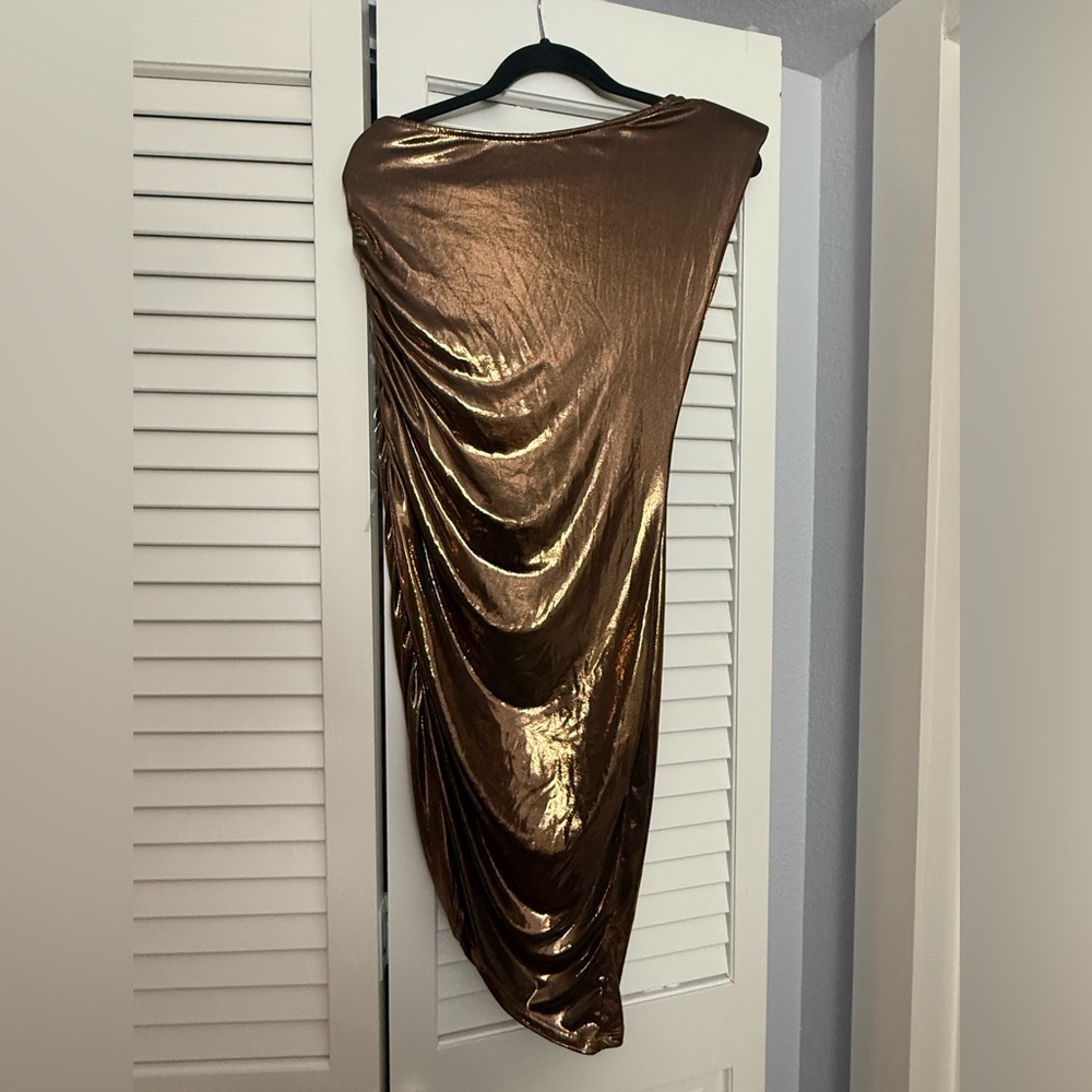 Elegant Metallic brown dress